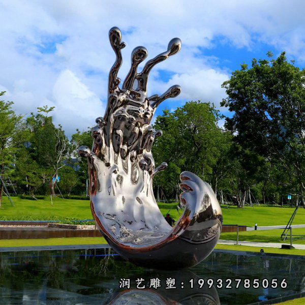 城市不锈钢海浪雕塑