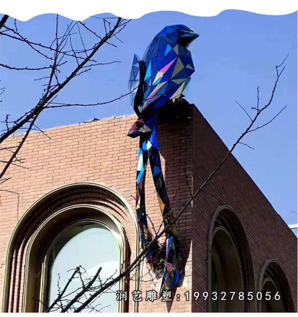 街道不锈钢鸟动物雕塑