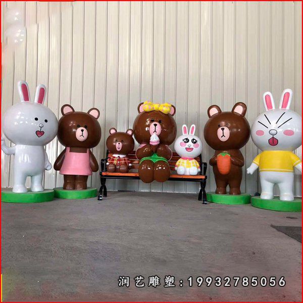 公园玻璃钢可妮兔雕塑