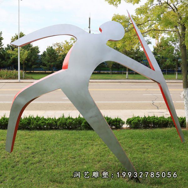 不锈钢抽象扔标枪雕塑