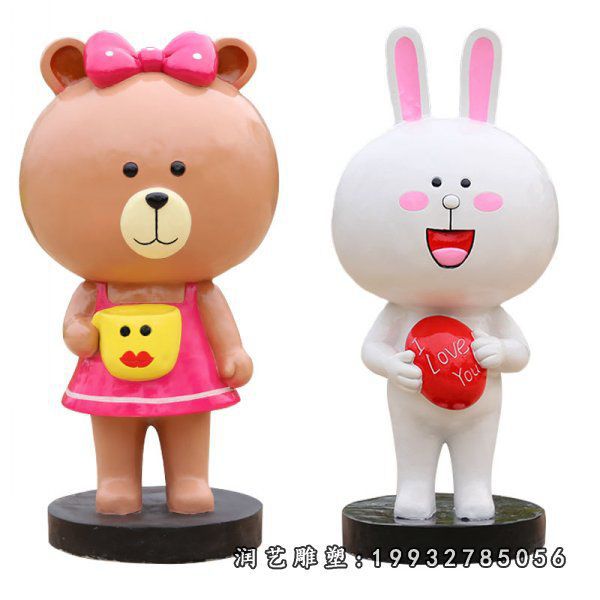 广场玻璃钢可妮兔雕塑