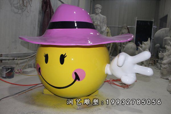 玻璃钢公园笑脸景观雕塑