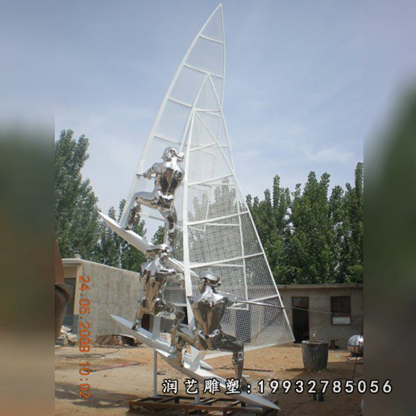 不锈钢镂空船景观雕塑