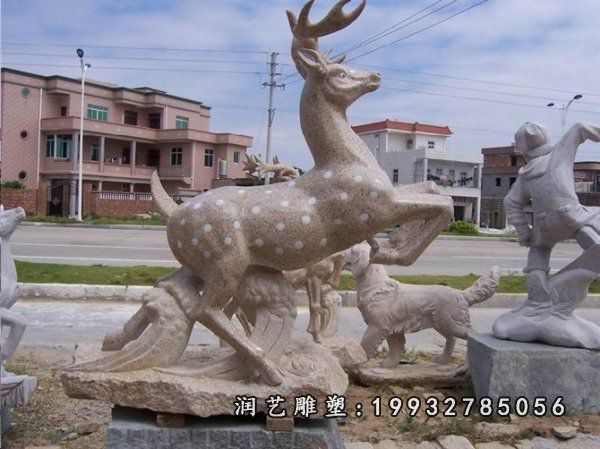 鹿大理石雕塑