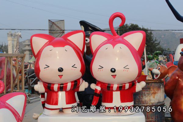 玻璃钢户外卡通阿狸雕塑