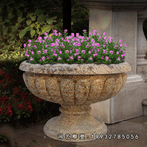 大理石小区花盆雕塑