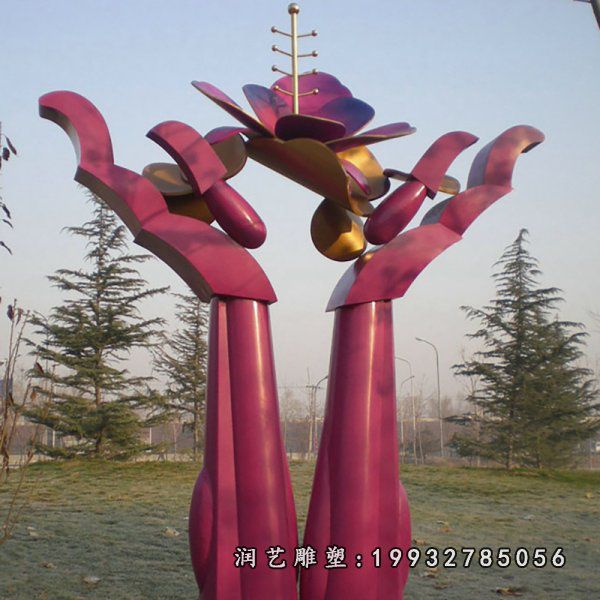 广场不锈钢手雕塑