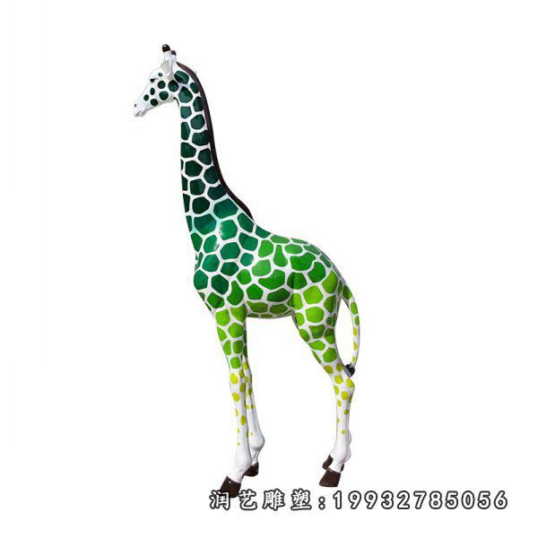 草坪玻璃钢长颈鹿雕塑