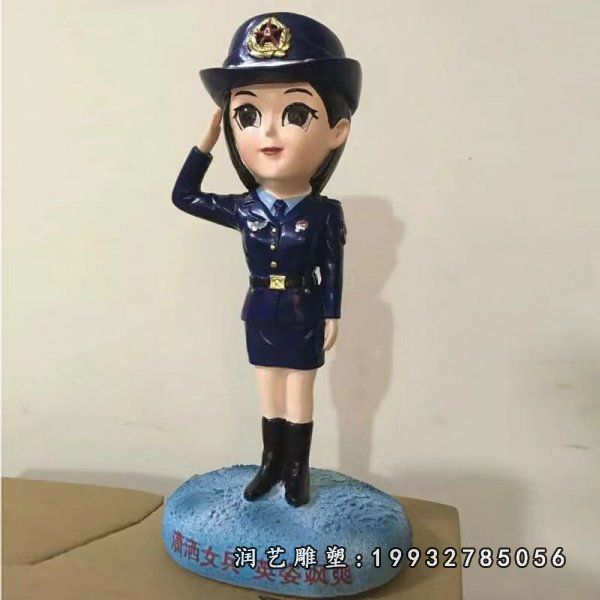 城市玻璃钢警察人物雕塑