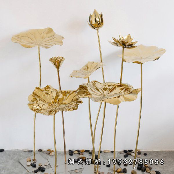 街道不锈钢荷花雕塑