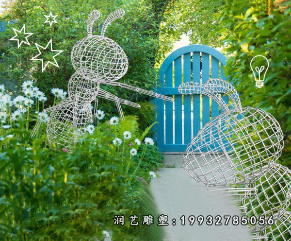 园林不锈钢蚂蚁雕塑