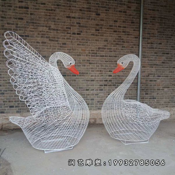 街道不锈钢天鹅雕塑