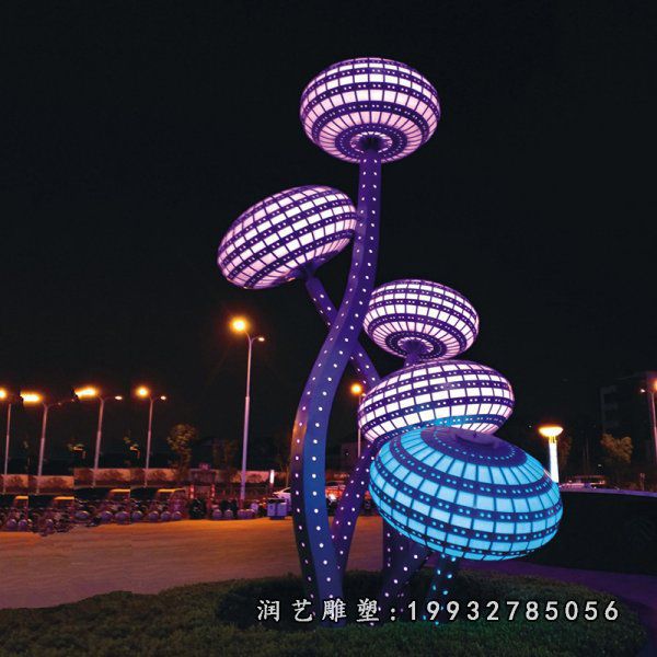 景区不锈钢蘑菇雕塑