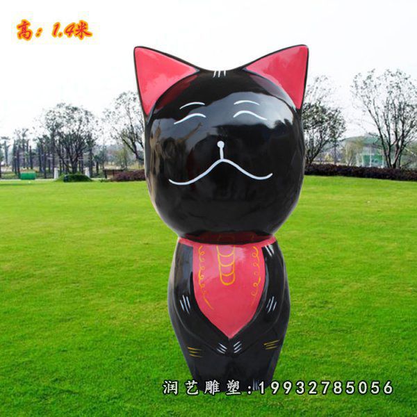 玻璃钢户外猫雕塑