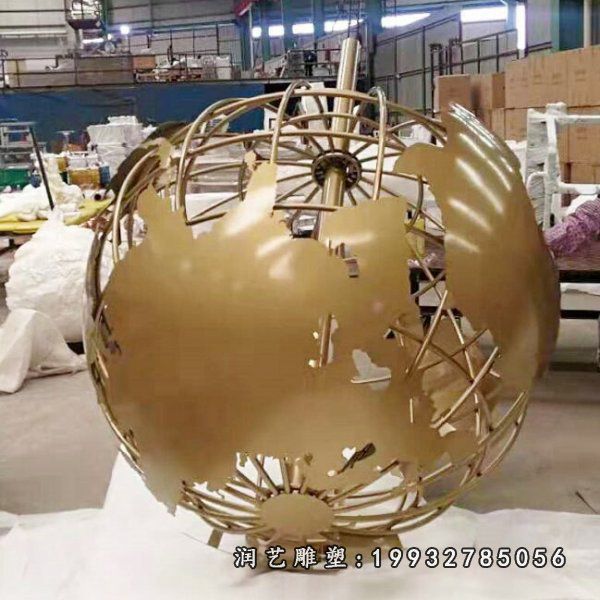 公园不锈钢地球仪雕塑