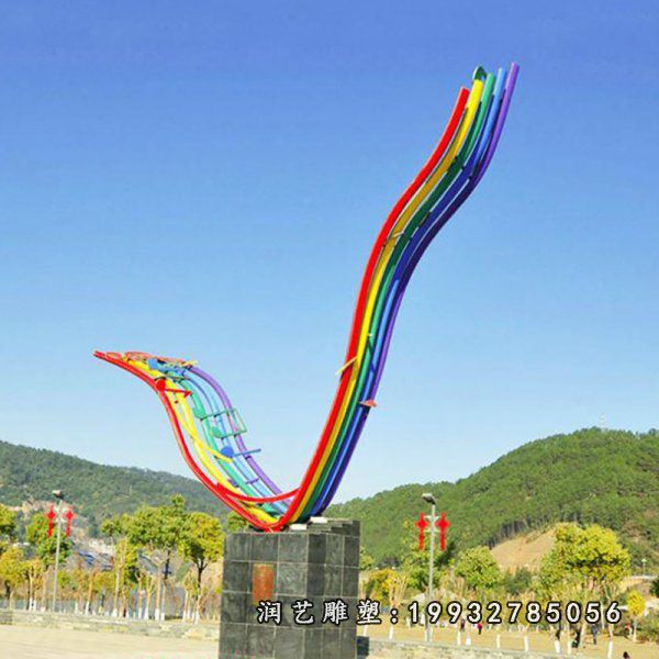 小区不锈钢彩虹雕塑