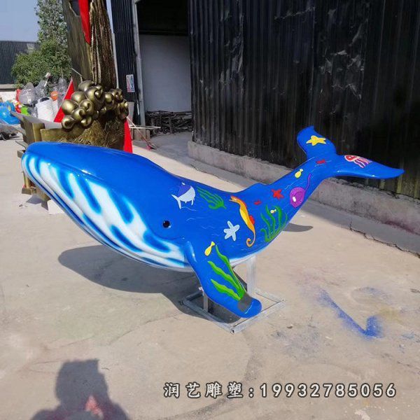 商业街玻璃钢鲸鱼动物雕塑
