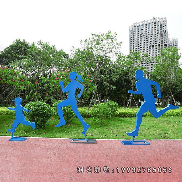 商场不锈钢跑步人物雕塑