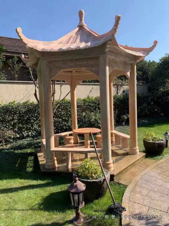 学校凉亭景观石雕