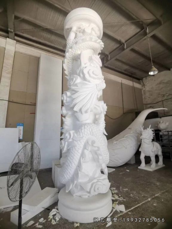 公园龙柱景观石雕