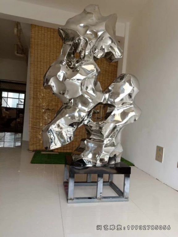 医院不锈钢太湖石景观雕塑