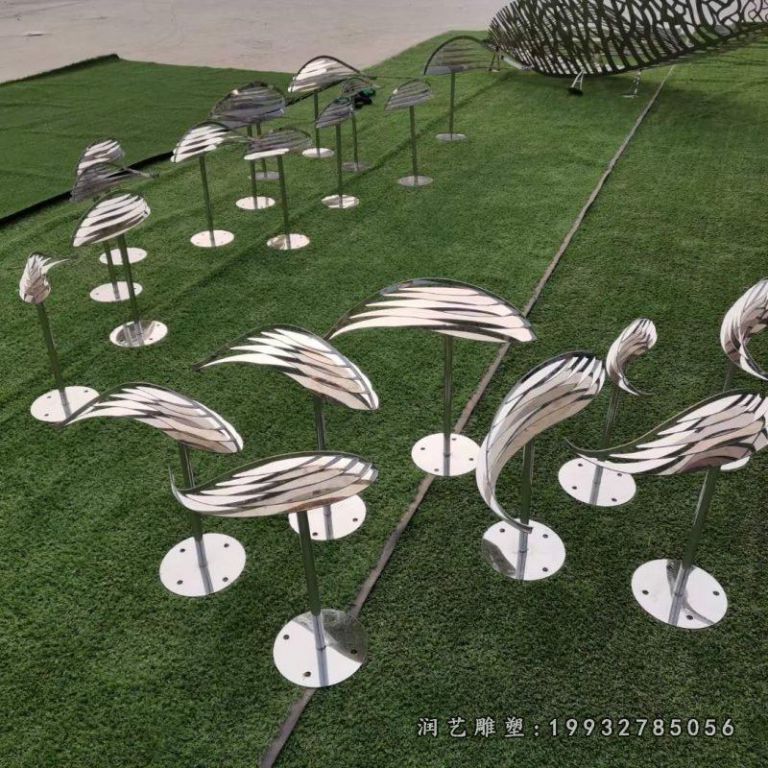 商业街不锈钢鱼动物雕塑