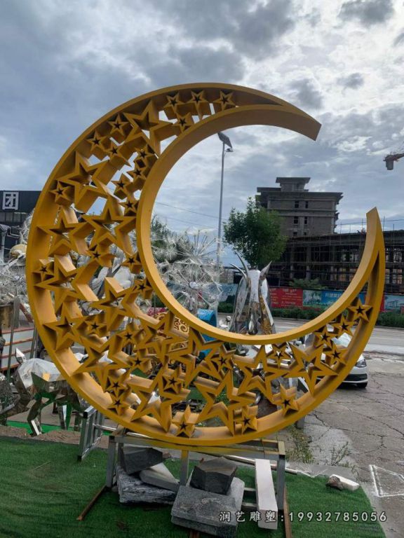 公园不锈钢月亮景观雕塑