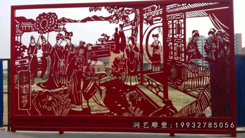 草坪不锈钢剪纸景观雕塑