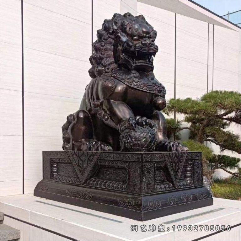 公园狮子动物铜雕