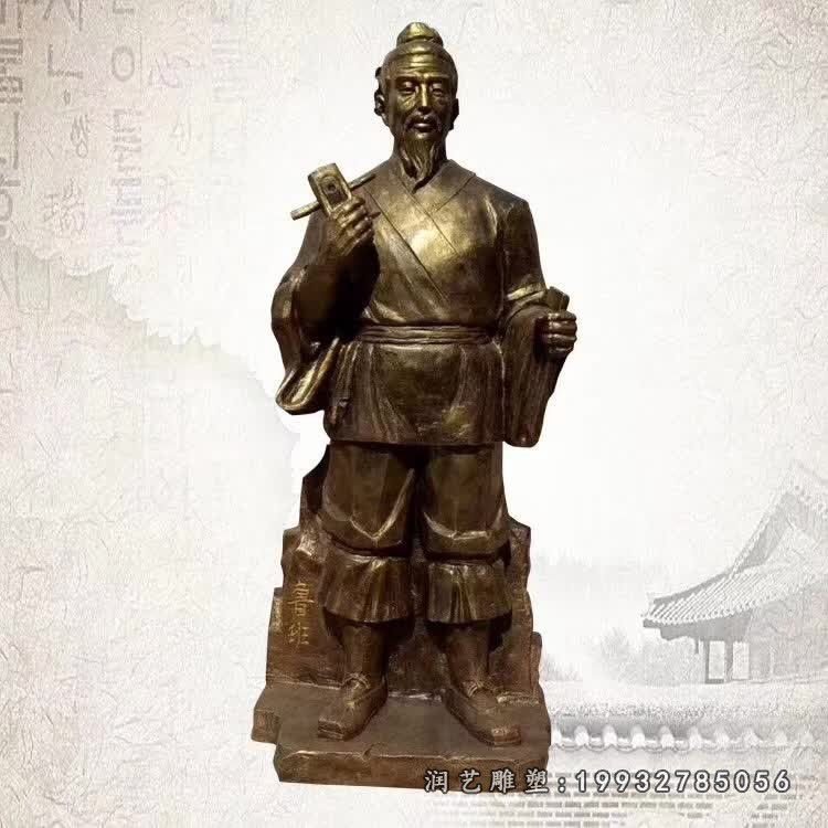 商业街鲁班人物铜雕