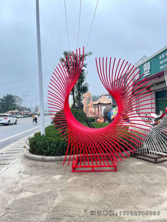 庭院不锈钢线条雕塑