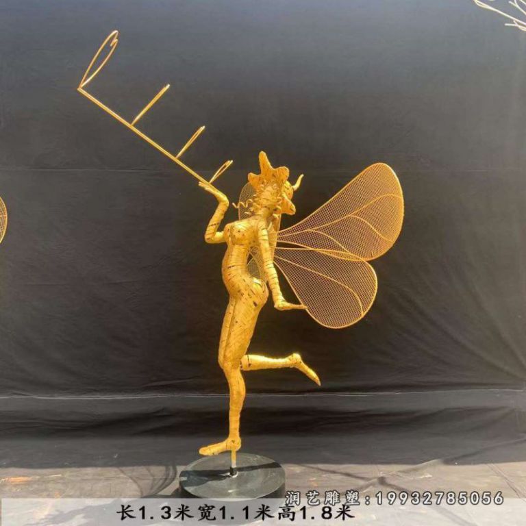 企业不锈钢花仙子雕塑