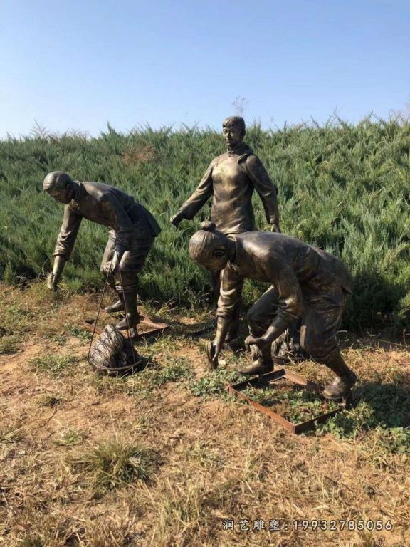 商业街人物小品铜雕