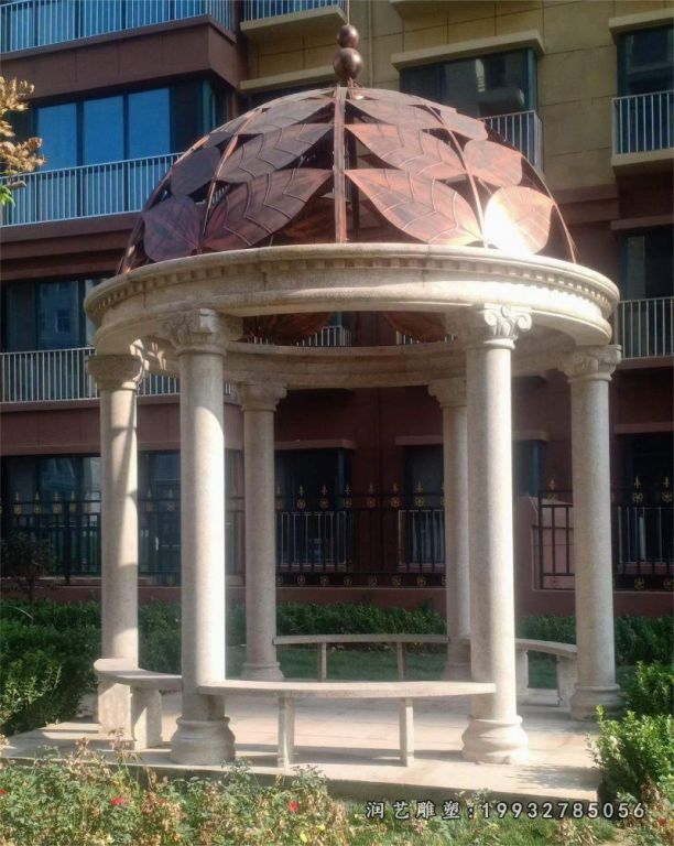 校园景观凉亭石雕