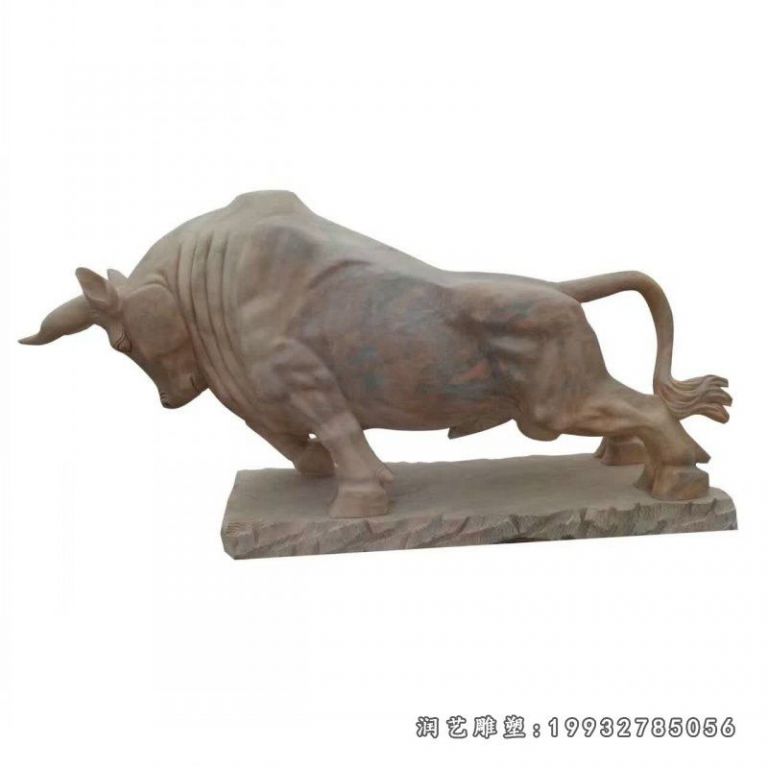 街道动物牛石雕