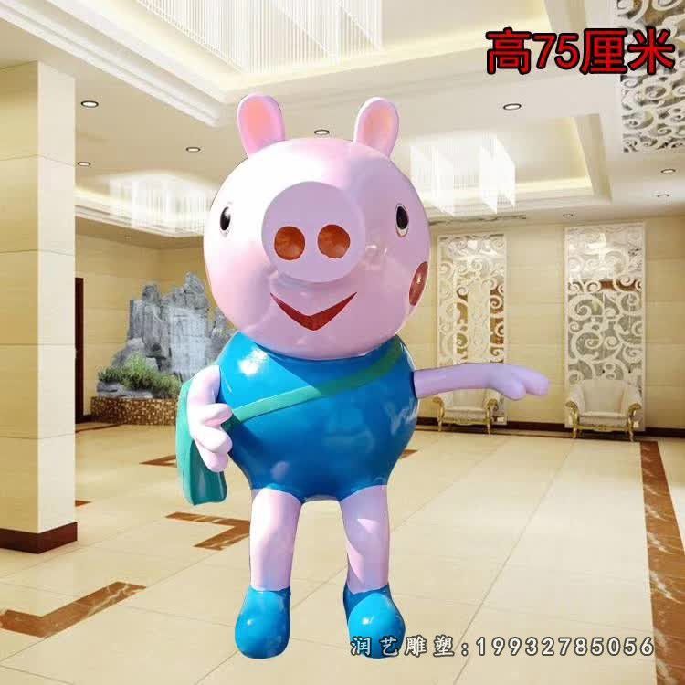 小区玻璃钢小猪佩奇雕塑
