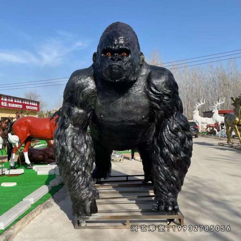 商业街玻璃钢猩猩雕塑