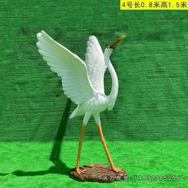 公寓玻璃钢白鹭雕塑