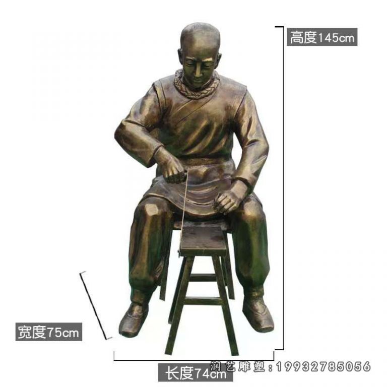 步行街中医人物铜雕