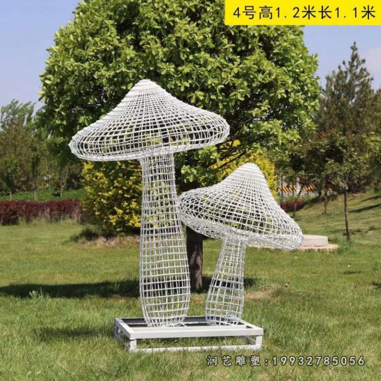 庭院不锈钢蘑菇雕塑