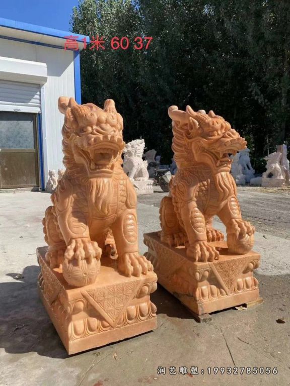 酒店麒麟动物石雕