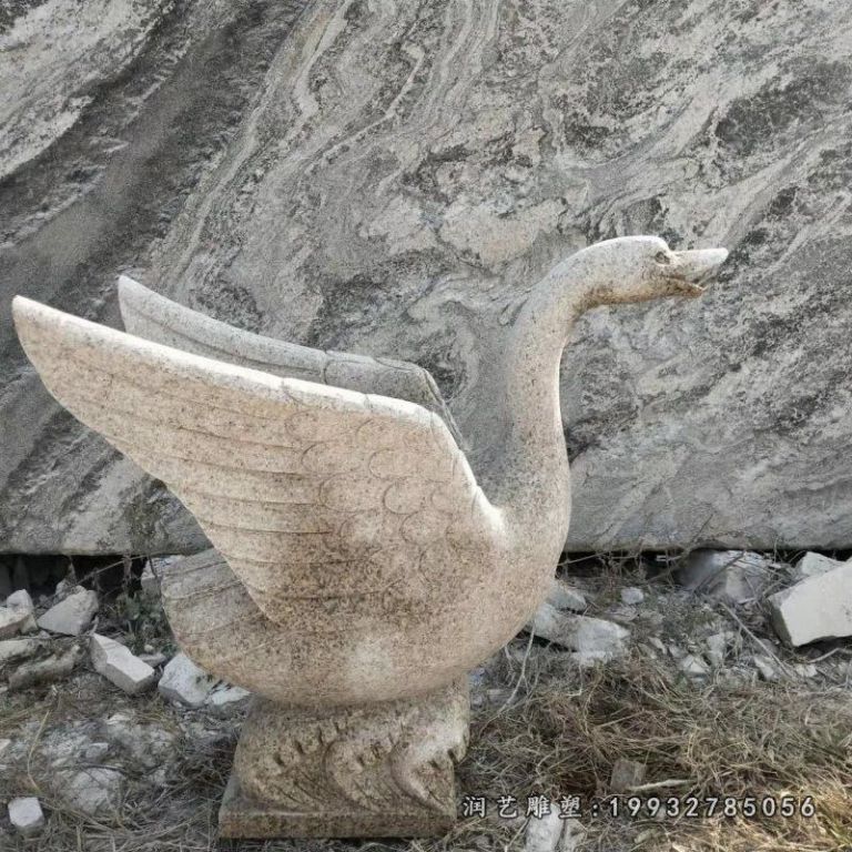 花园动物天鹅石雕