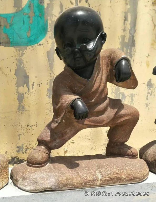 庭院小和尚人物石雕