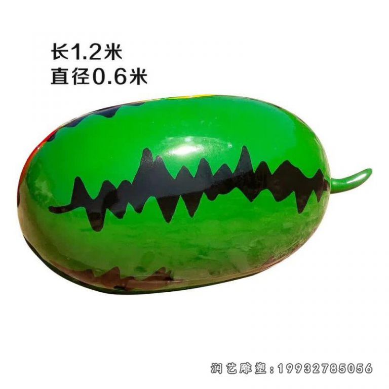 步行街玻璃钢西瓜雕塑