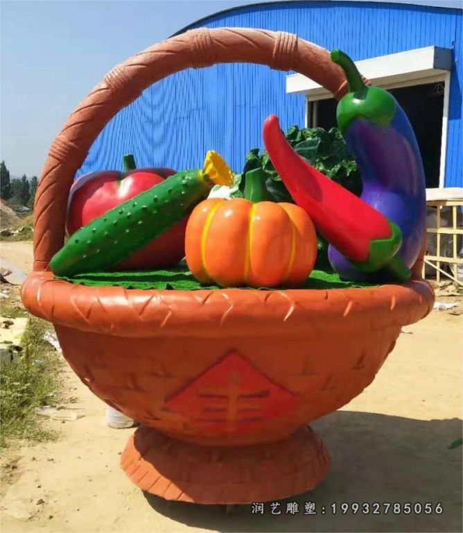 公寓玻璃钢果篮雕塑