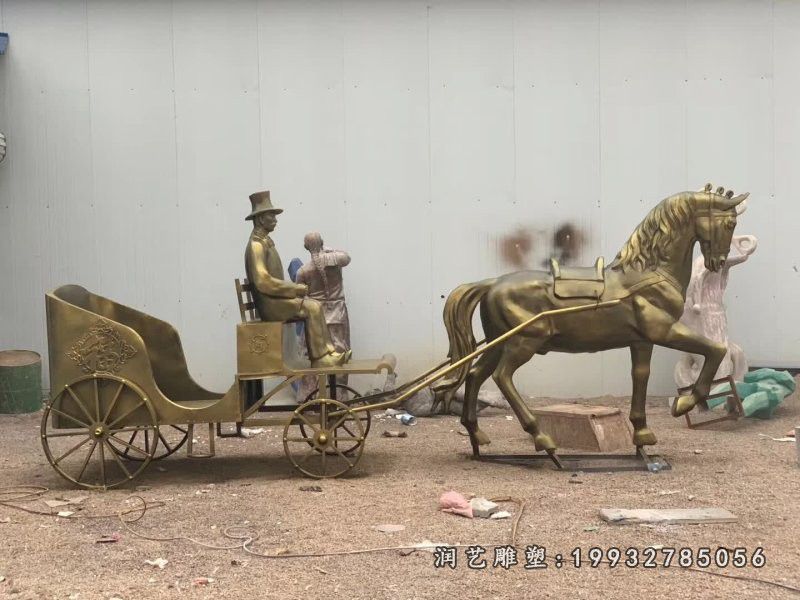 学校景观马车铜雕