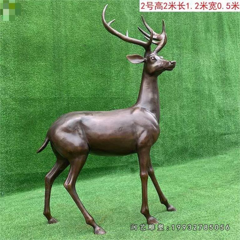 校园动物鹿铜雕