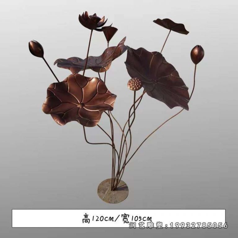 广场景观荷花铜雕