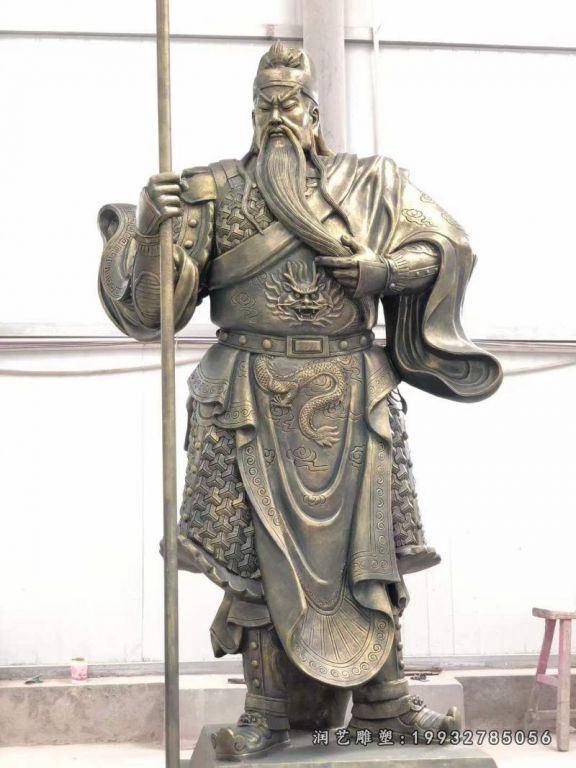 街道人物关公铜雕