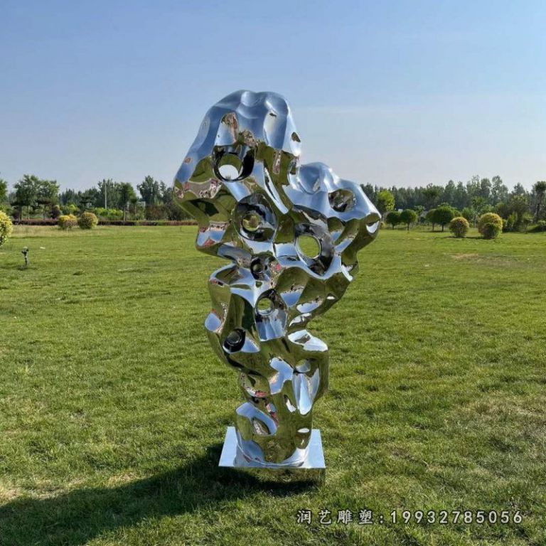 商场不锈钢太湖石雕塑